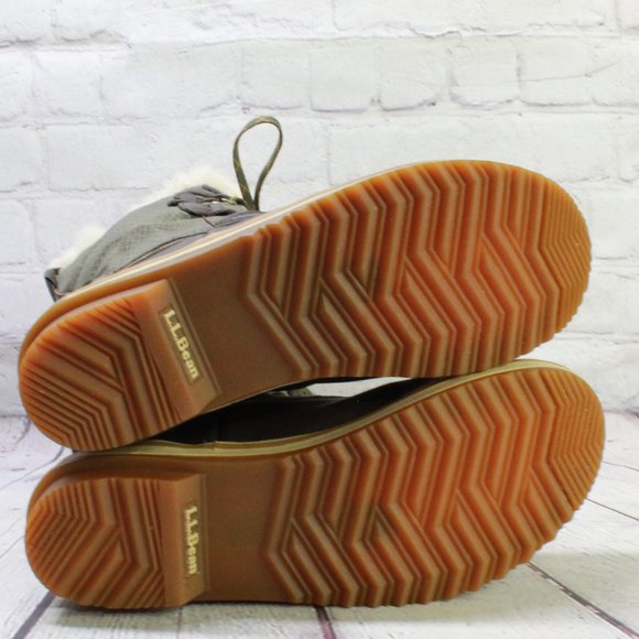 LL Bean Rangeley Green Leather Waterproof Insulated Tall Pac Boots Size 7 M - Picture 6 of 9